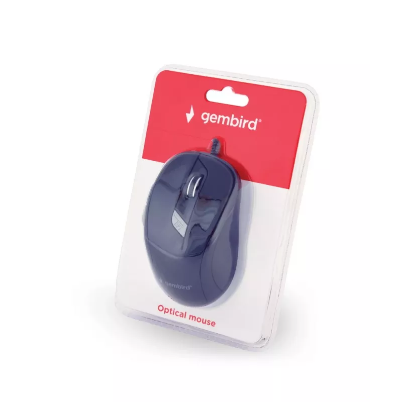 GEMBIRD USB optische Rechtshänder-Maus MUS-4B-02 — 1200 DPI, 4 Tasten, kabelgebunden, schwarz