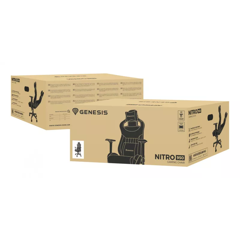 GENESIS Nitro 950 PC-Gaming-Stuhl Gepolsterter Sitz Schwarz