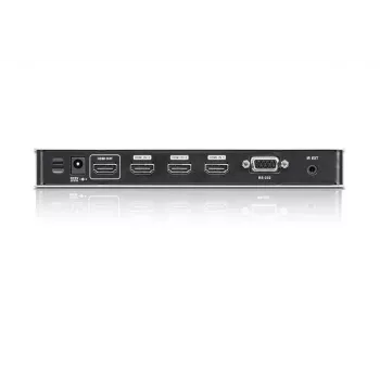 ATEN 4-Port 4K HDMI Audio/Video Switch mit IR-Fernbedienung, HDMI, Metall, Silber, 60 Hz, 15 m, 3840 x 2160, 4096 x 2160
