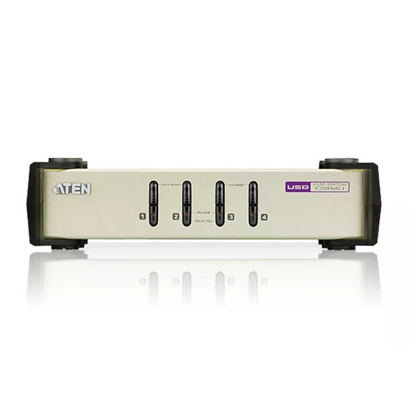ATEN CubiQ CS84U 4-Port PS/2-USB VGA KVM-Switch, 2048 x 1536 (QXGA), inkl. KVM-Kabel
