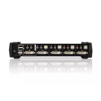 ATEN 4-Port USB DVI KVM-Switch mit Audio & USB 2.0 Hub (KVM-Kabel im Lieferumfang)