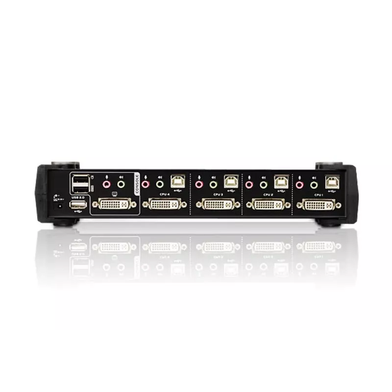 ATEN 4-Port USB DVI KVM-Switch mit Audio & USB 2.0 Hub (KVM-Kabel im Lieferumfang)