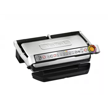 Tefal OptiGrill+ XL GC724D Kontaktgrill, 2000 W, 9 Programme, 800 cm², Schwarz/Metallisch