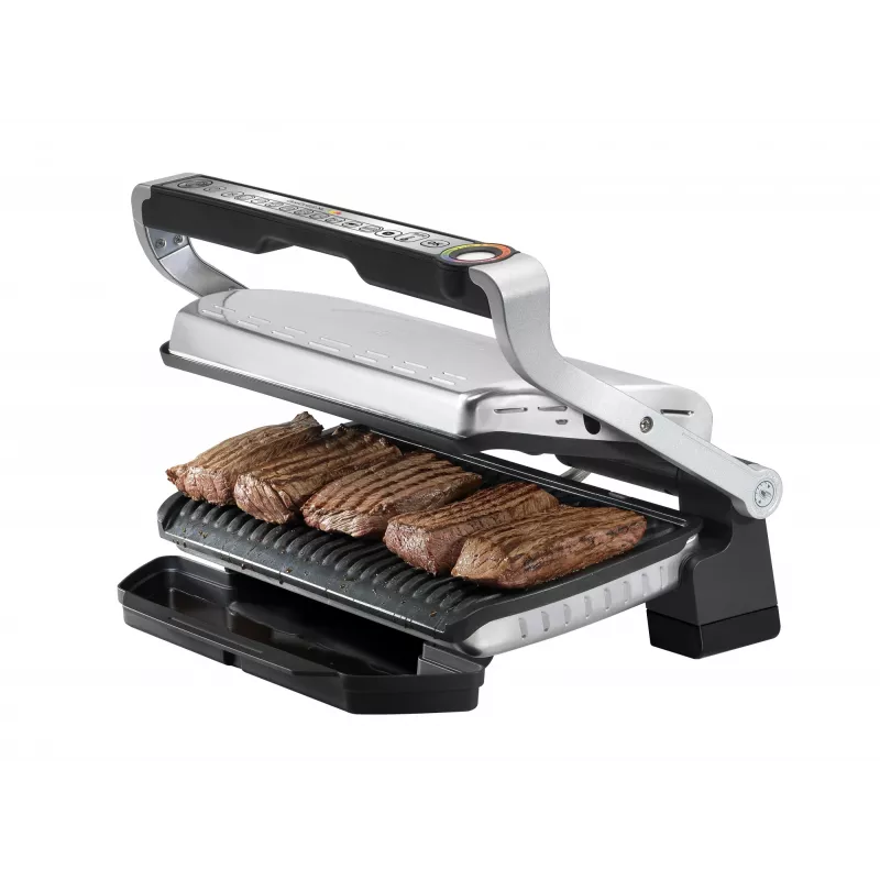 Tefal OptiGrill+ XL GC724D Kontaktgrill, 2000 W, 9 Programme, 800 cm², Schwarz/Metallisch