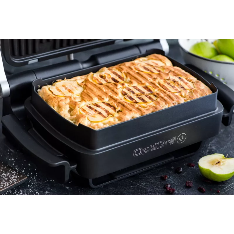 Tefal OptiGrill+ XL GC724D Kontaktgrill, 2000 W, 9 Programme, 800 cm², Schwarz/Metallisch