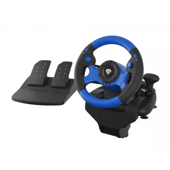 GENESIS Seaborg 350 Schwarz, Blue USB Lenkrad + Pedale Nintendo Switch, PC, PlayStation 4, Playstation 3, Xbox 360, Xbox One, Xbox Series S, Xbox Series X