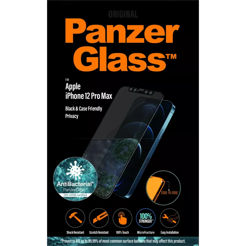 PanzerGlass ® Privacy Screen Protector iPhone 12 Pro Max | Edge-to-Edge