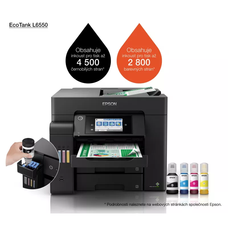 Multifunktionsgerät Epson EcoTank L6550 Tintenstrahl Farbdruck, 4800x2400 DPI, A4, Wi‑Fi, Ethernet