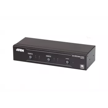 ATEN 2x2 4K HDMI Matrix Switch, bis zu 15 m, AV-Matrix-Umschalter, 10,2 Gbit/s, 340 MHz, 4096 x 2160 Pixel, 4096 x 2160, 3840 x 2160, Schwarz