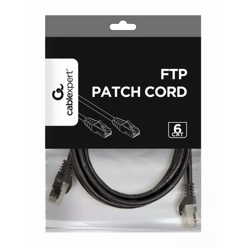 Gembird PP6-2M/BK Cat6 FTP Patchkabel, 2 m, Schwarz
