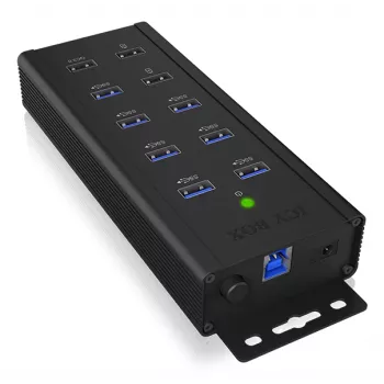 ICY BOX IB-HUB1703-QC3 USB 3.2 Gen 1 (3.1 Gen 1) Type-B 5000 Mbit/s Schwarz