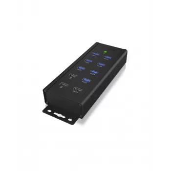 ICY BOX IB-HUB1703-QC3 USB 3.2 Gen 1 (3.1 Gen 1) Type-B 5000 Mbit/s Schwarz