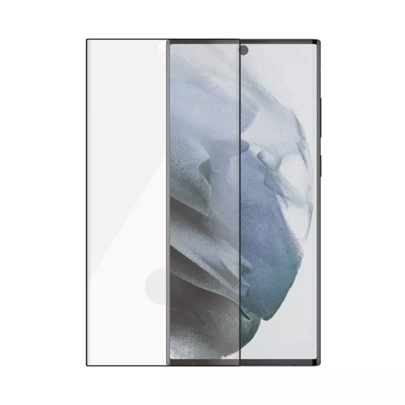PanzerGlass 7295 Displayschutz für Samsung Galaxy S22 Ultra, gehärtetes Glas, hüllenfreundlich, Schwarz