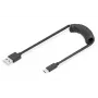 Digitus AK-300430-006-S USB 2.0 USB-A auf USB-C Spiralkabel, 1 m, 480 Mbit/s, 60 W PD, schwarz
