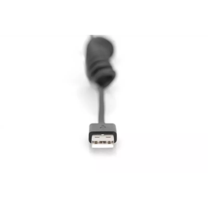 Digitus AK-300430-006-S USB 2.0 USB-A auf USB-C Spiralkabel, 1 m, 480 Mbit/s, 60 W PD, schwarz