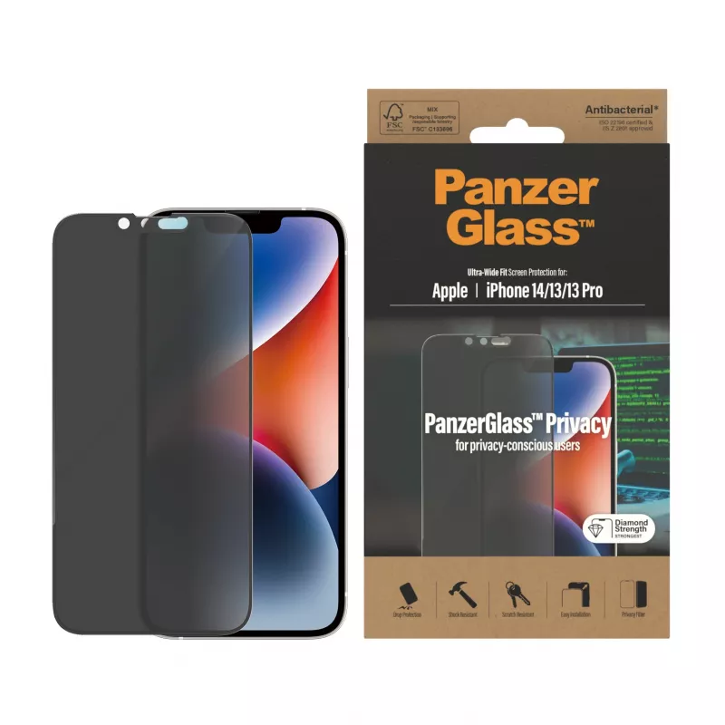 Blickschutzfolie PanzerGlass Apple iPhone 14 13 13 Pro Kratz- und Stoßfest