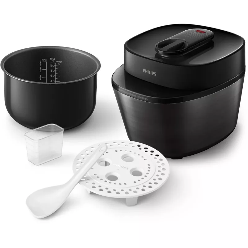 Philips All-in-One Cooker HD2151/40 Multikocher, 5 l, 1000 W, Schwarz