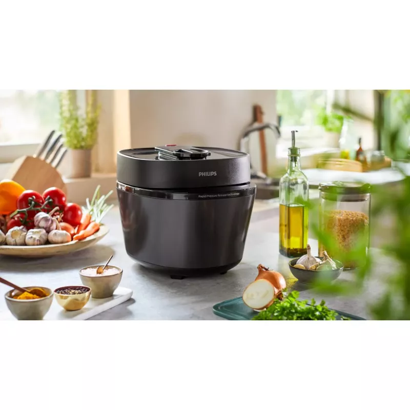 Philips All-in-One Cooker HD2151/40 Multikocher, 5 l, 1000 W, Schwarz