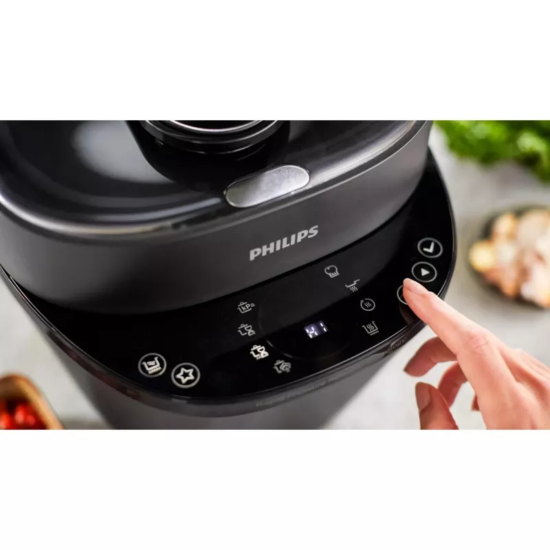 Philips All-in-One Cooker HD2151/40 Multikocher, 5 l, 1000 W, Schwarz