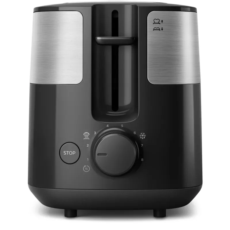 Philips Daily Collection HD2517/90 Toaster, 2 Schlitze, 830 W, Schwarz/Silber