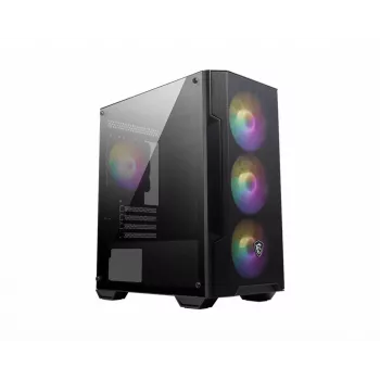 PC-Gehäuse MSI MAG FORGE M100A Micro Tower Schwarz mit gehärtetem Glas, 3x120mm Frontlüfter, RGB, microATX/Mini‑ITX