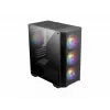 PC-Gehäuse MSI MAG FORGE M100A Micro Tower Schwarz mit gehärtetem Glas, 3x120mm Frontlüfter, RGB, microATX/Mini‑ITX