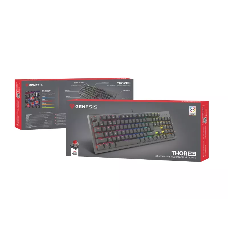 GENESIS Thor 303 Tastatur Gaming USB QWERTY US International Schwarz
