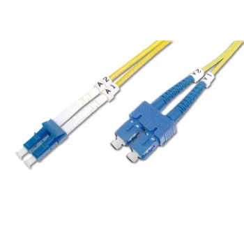 DIGITUS Glasfaser-Patchkabel, LC auf SC OS2, Singlemode 09/125 µ, Duplex, Länge 5 m