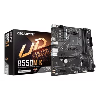 GIGABYTE B550M K Motherboard - AMD Ryzen 5000 CPUs, bis zu 4733MHz DDR4, 1xPCIe 4.0 + 1xPCIe 3.0 M.2, 1GbE LAN, USB 3.2 Gen 1