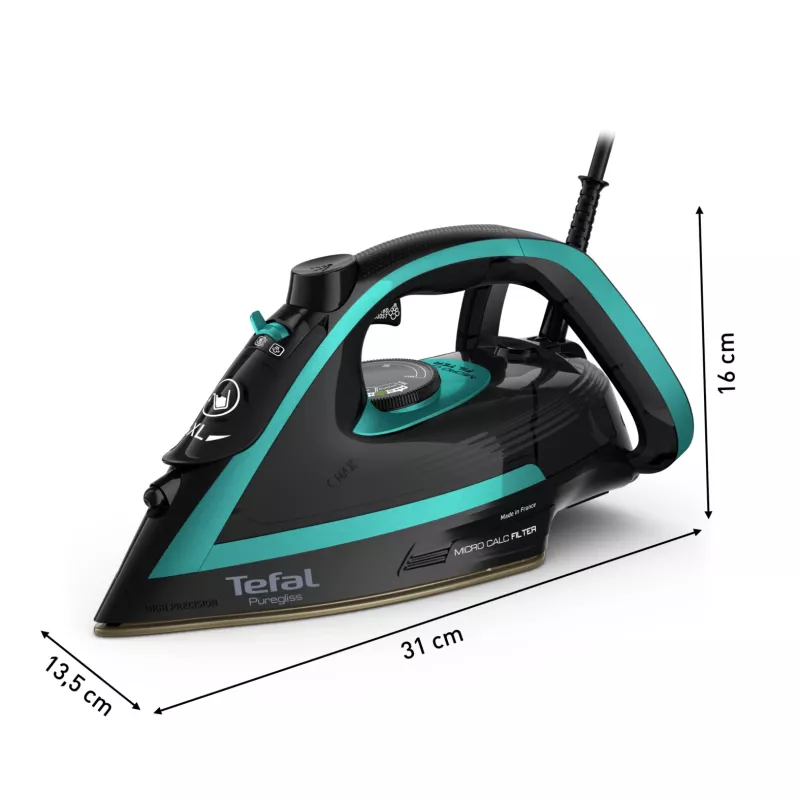 Tefal Puregliss FV8066 Dampfbügeleisen Durilium AirGlide Autoclean-Bügelsohle 3000 W Schwarz, Blau