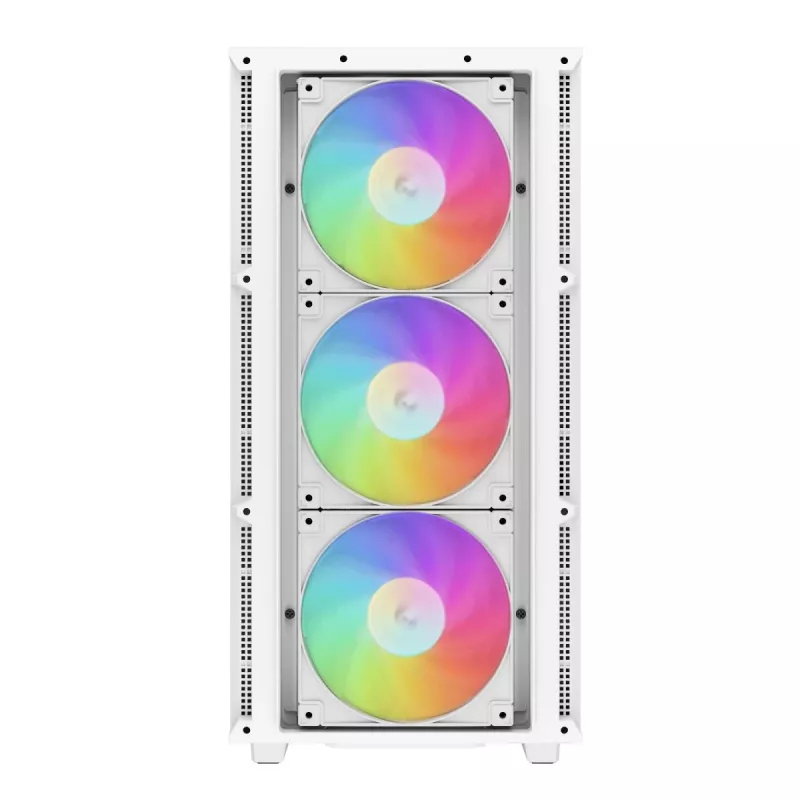 DeepCool CH560 Digital WH Mid-Tower PC-Gehäuse, E-ATX/ATX, gehärtetes Glas, 3x 140-mm-ARGB-Lüfter, digitales Statusdisplay, USB-C, Weiß