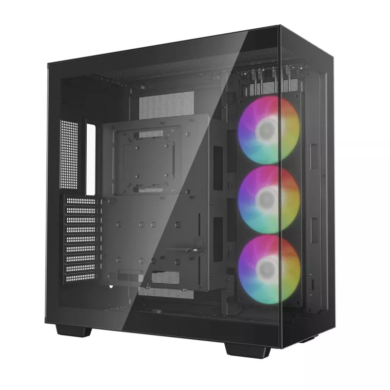 DeepCool CH780 Full-Tower-Gaming-Gehäuse, E-ATX, Seitenfenster aus gehärtetem Glas, ohne Netzteil, Schwarz