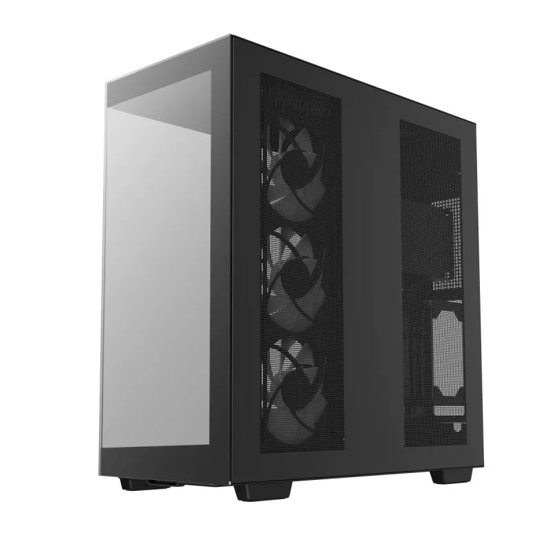 DeepCool CH780 Full-Tower-Gaming-Gehäuse, E-ATX, Seitenfenster aus gehärtetem Glas, ohne Netzteil, Schwarz