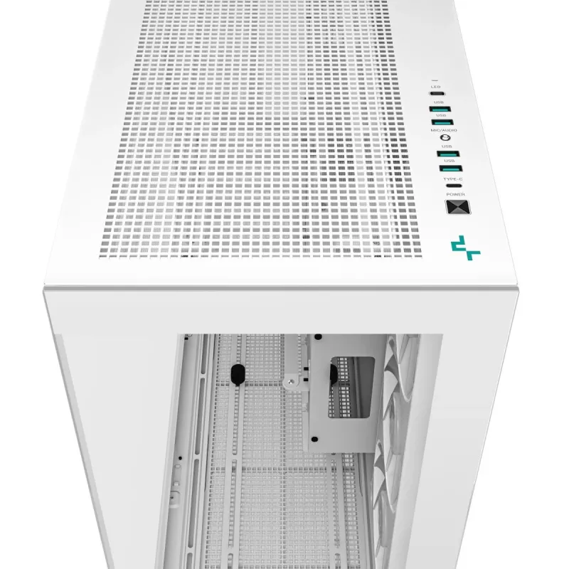 DeepCool CH780 WH Full-Tower-Gaming-Gehäuse, E-ATX, Seitenfenster aus gehärtetem Glas, ohne Netzteil, Weiß