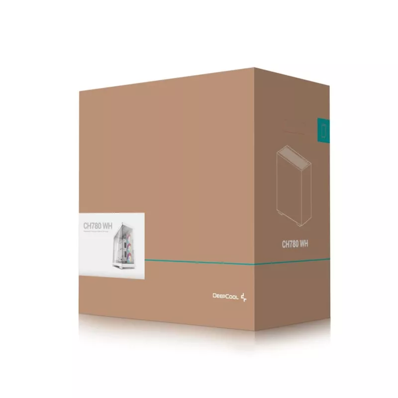 DeepCool CH780 WH Full-Tower-Gaming-Gehäuse, E-ATX, Seitenfenster aus gehärtetem Glas, ohne Netzteil, Weiß