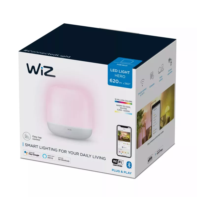 WiZ Hero Portable Tischleuchte, smarte Tischleuchte, Tunable White & Color, 9 W