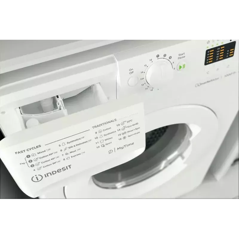 Frontlader-Waschmaschine INDESIT MTWSA 61294 W EE, 6 kg, Invertermotor, Energieeffizienzklasse C