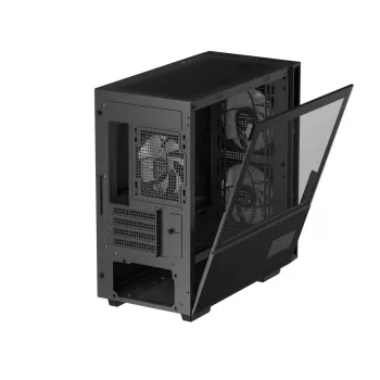 PC-Gehäuse DeepCool CH360 DIGITAL Micro Tower, gehärtetes Glas, microATX/Mini-ITX, vorne 2x140mm, integriertes Display, USB-C