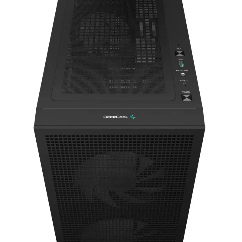 DeepCool CH360 DIGITAL R-CH360-BKAPE3D-G-1 Micro-Tower PC-Gehäuse, micro ATX/Mini-ITX, gehärtetes Glas, schwarz