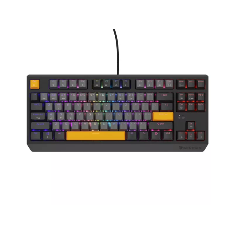 Genesis Thor 230 TKL kabelgebundene mechanische Gaming-Tastatur, US, Anchor Gray Negative, Outemu Red