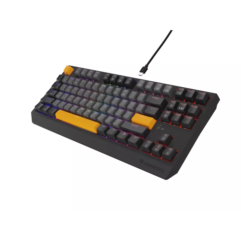 Genesis Thor 230 TKL kabelgebundene mechanische Gaming-Tastatur, US, Anchor Gray Negative, Outemu Red