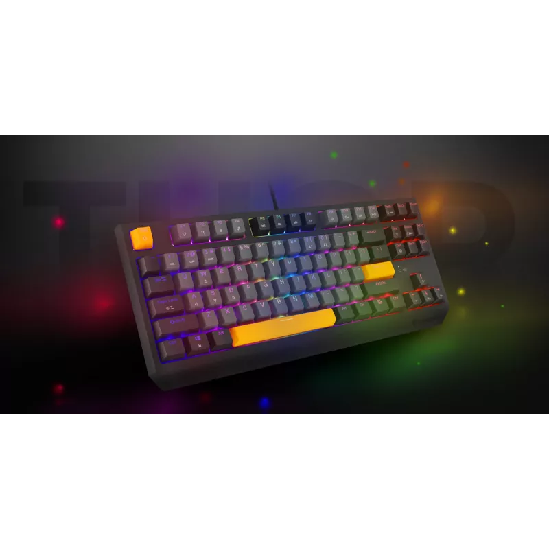 Genesis Thor 230 TKL kabelgebundene mechanische Gaming-Tastatur, US, Anchor Gray Negative, Outemu Red