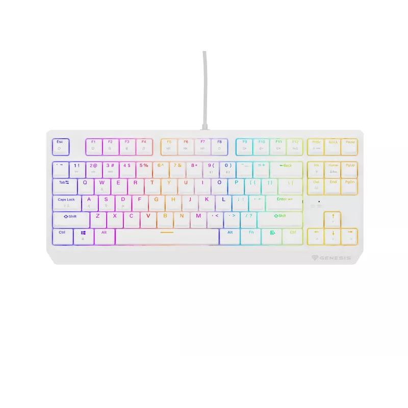 Genesis Thor 230 TKL kabelgebundene mechanische Gaming-Tastatur, US, Weiß, Outemu Brown