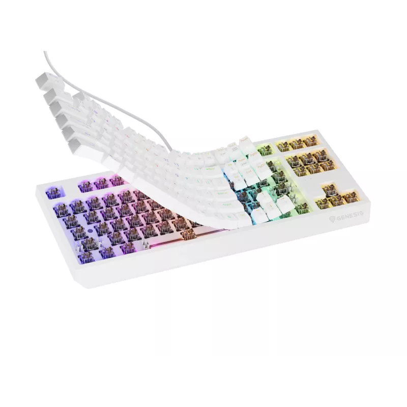 Genesis Thor 230 TKL kabelgebundene mechanische Gaming-Tastatur, US, Weiß, Outemu Brown