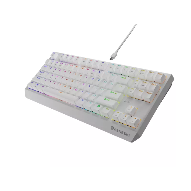 Genesis Thor 230 TKL kabelgebundene mechanische Gaming-Tastatur, US, Weiß, Outemu Brown