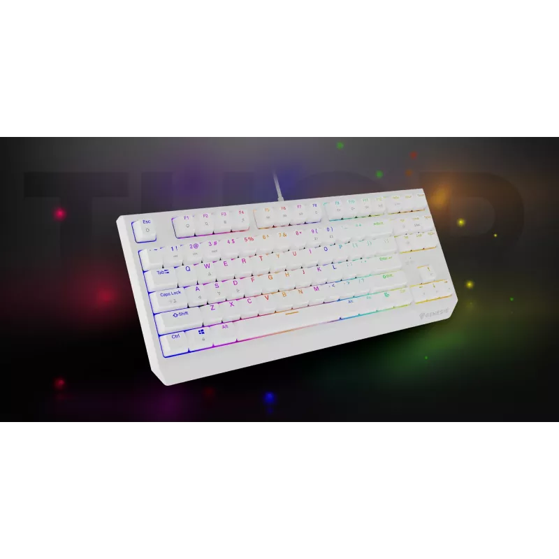 Genesis Thor 230 TKL kabelgebundene mechanische Gaming-Tastatur, US, Weiß, Outemu Brown