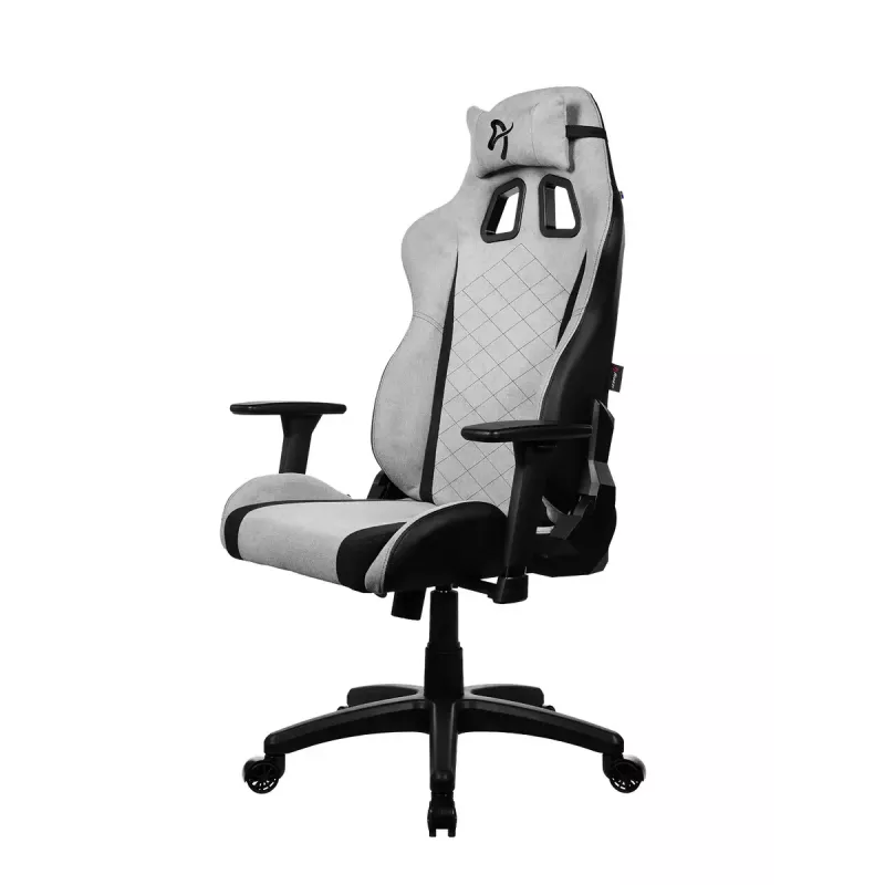 Gaming-Stuhl arozzi Avanti SoftFabric Hellgrau – ergonomisch mit hoher Rückenlehne, Stoffbezug, verstellbare Armlehnen, Neigungs- und Höhenverstellung