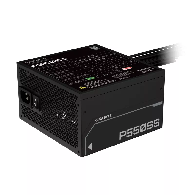 GIGABYTE P550SS Netzteil - PCIe 5.0, 80 PLUS Silver, 120mm Lüfter, ATX 3.0 kompatibel, EU-Stecker