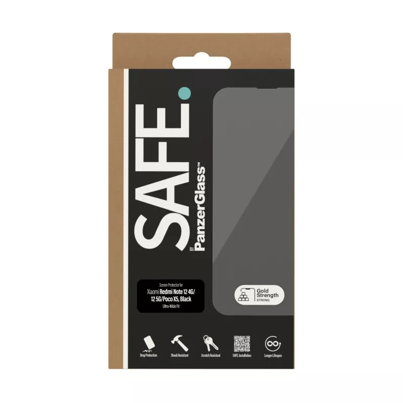 PanzerGlass SAFE. by ® Displayschutzfolie für Xiaomi Redmi Note 12 5G | 12 4G | Poco X5 | Ultra-Wide Fit