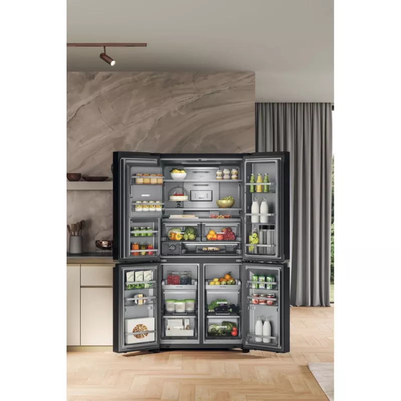Whirlpool WQ9I FO2BX EF Side-by-Side-Kühlschrank Freistehend 592 L Schwarz